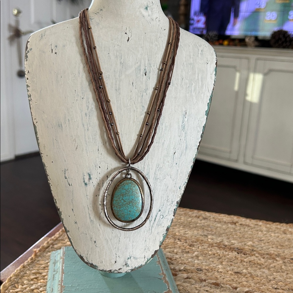 Silpada - Turquoise and Brown Pendant Necklace  absolutely Gorgeous! 🥰 - Picture 7 of 11